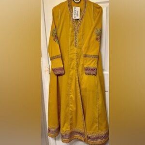 NWT Maria B gorgeous Yellow and Red embellishments Dress with Sharara & dupatta